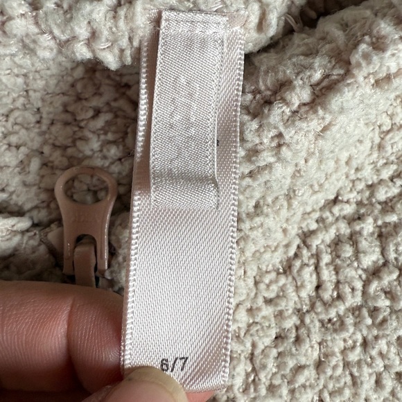 Skims Kids Sherpa Fleece Tan Full Zip Hoodie - 6/7 - Picture 4 of 4